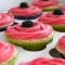 Key lime cupcakes with blackberry frosting: