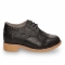 Toms Black Crackled Leather Women's Brogues