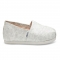 Toms Ivory Silver Floral Jacquard Women's Classics