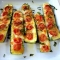 Zucchini with roma tomatoes basil. Add mozzarella ... perfect!